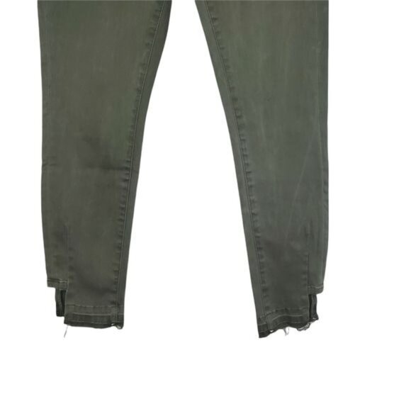 DEAR JOHN Womens Jeans SZ 27 Joyrich Comfort Skinny Raw Cutout Hem Green Midrise - Picture 9 of 11